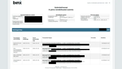 Bankszámla kivonat